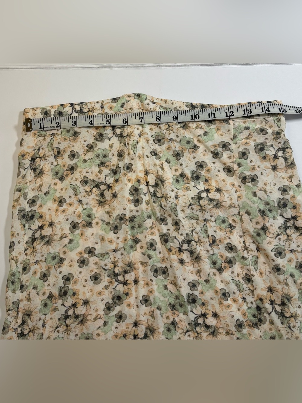NWT H&M Floral Midi Maxi Slip Skirt Size 8 Sage Cream slit in the front - Picture 7 of 7